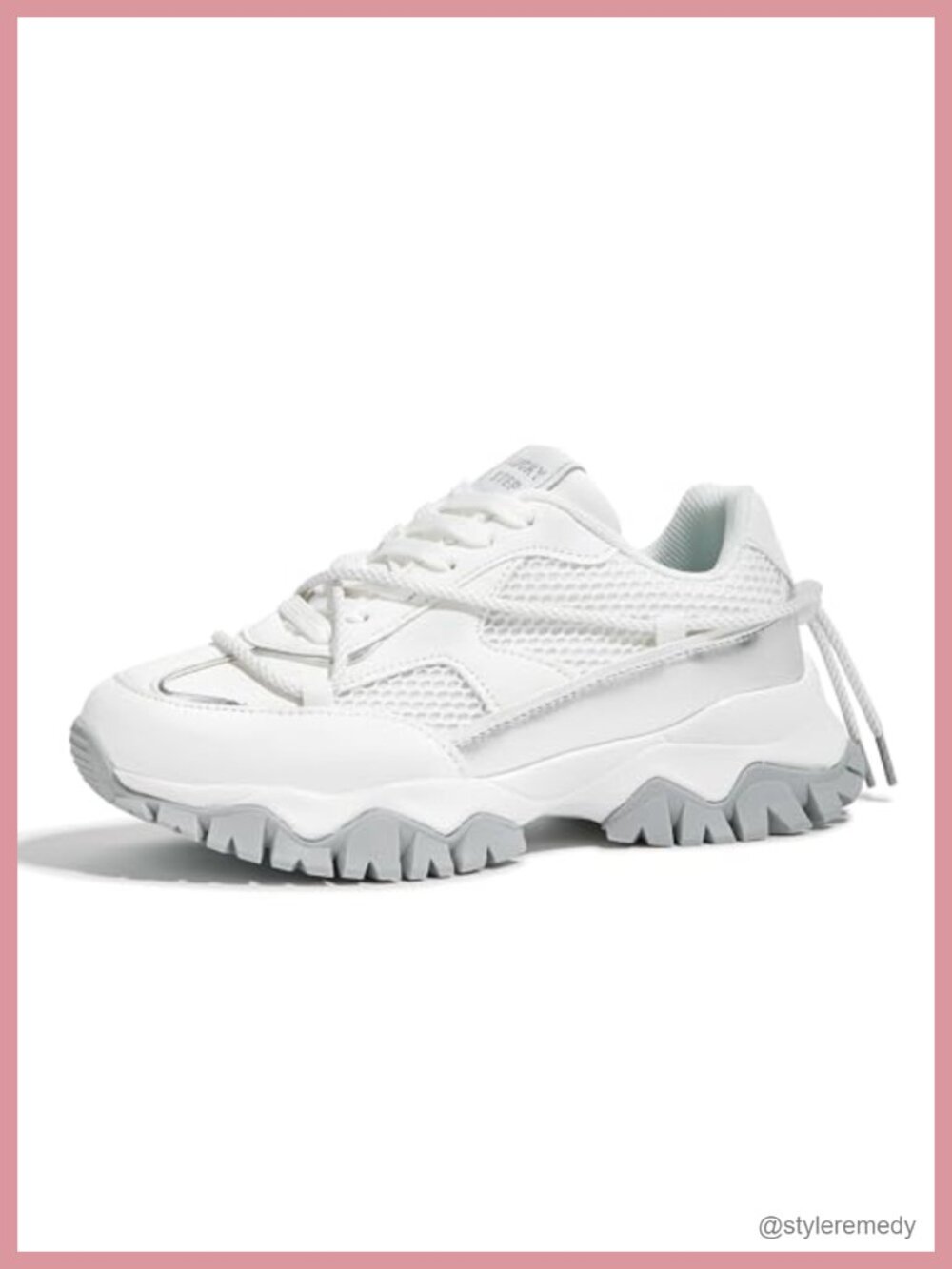 Colorful Chunky Platform Lace Up Sneakers Comfortable Breathable Casual Walking
